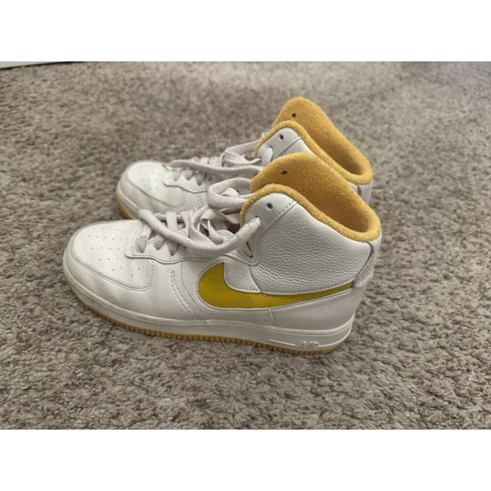 Nike Air Force 1 Sculpt Mid Top Leather Lace Up White/Yellow DC3590-001